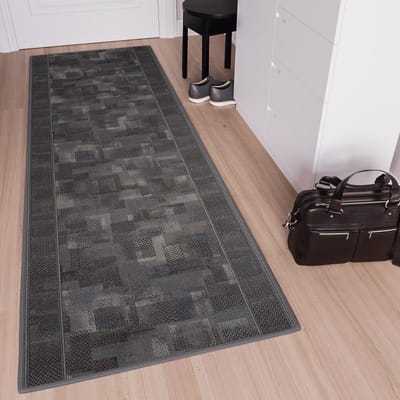 Tapiso Antislip Rubber Mat Zwart Donker Klassiek Rubbermat Tapijt Maat- 80x500