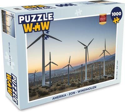 Puzzel Amerika - Zon - Windmolen - Legpuzzel - Puzzel 1000 stukjes volwassenen