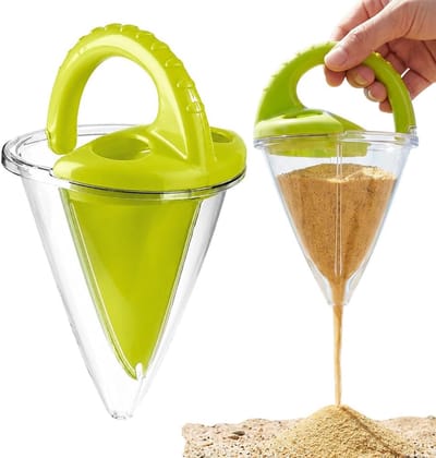 Strandzand Gietfunnel Speelgoed - DIY Zand- en Watermixtool met Ergonomisch Handvat - Outdoor Speelgoed voor Strand en Zandbak - Ideaal voor Zomerplezier, Vakantiebijeenkomsten en Familieactiviteiten buitenshuis - Groen