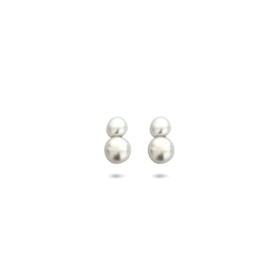 Zilveren gerhodineerde oorknoppen parel 7 mm - 1341125