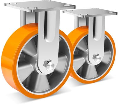 Meubelwielen Laadvermogen 1250lb per Eenheid, Grote Vaste Wielen met Aluminium Kern, Polyurethaan Wielen, Voor Industrieel, Set van 2