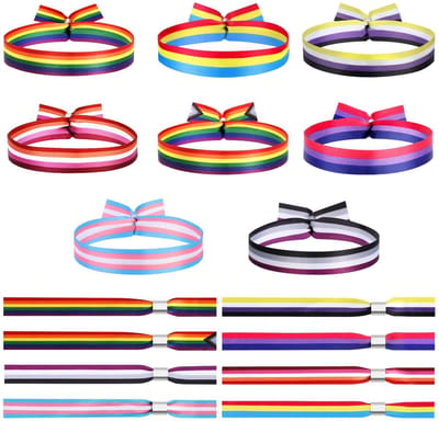 Dailygoods- Polsband 16 Stuks - Regenboog Armband - LGBT Accessoires - Gay Pride Vlag - Lesbische/Vrouwelijke Vlag - Transgender/Niet-Binaire Vlag
