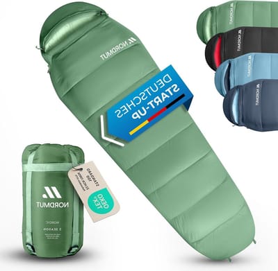 Mummieslaapzak - Outdoor slaapzak Kampeerslaapzak - Kamperen Trekking Reizen - Combineerbaar Waterafstotend - 216 x 80 cm - Groen