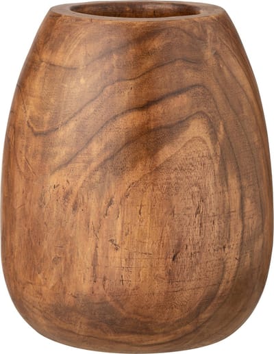 J-Line bloempot Paulownia - hout - bruin - large - Ø 43 cm