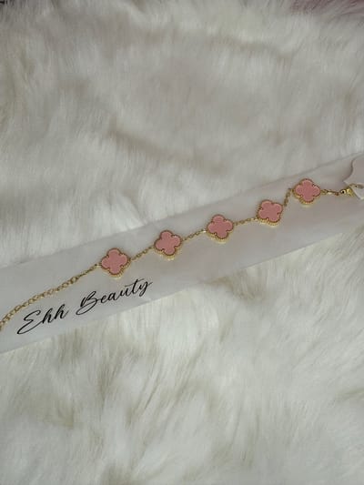 EHH BEAUTY - Roze klaverarmband - Pink clover - Sieraad vrouw