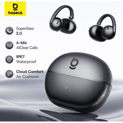 Baseus Bowie MC2 AIR Clip-on TWS Oordopjes Oorklemmen Draadloze Oortelefoons Bluetooth 6.0 Open Oorringen 4 Mic ENC Sport Hoofdtelefoon Pink