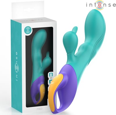 INTENSE - FRED RABBIT VIBRATOR BLAUW | VIBRATOR | VIBRATOR VOOR VROUWEN | SEX TOYS VOOR VROUWEN | SEKSSPEELTJES VOOR VROUWEN