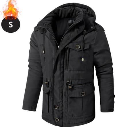 Livano Winterjas - Parka - Heren - Winter - Jas - Volwassen - Stijlvol - Met Capuchon - Zwart - S