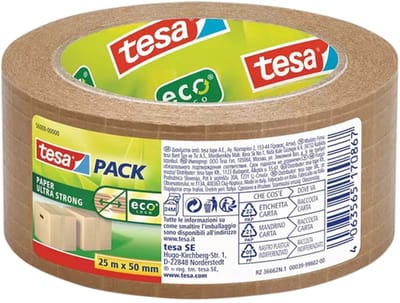 Verpakkingstape Tesa 56000 Eco papier ultra strong 50mmx25m | 36 stuks