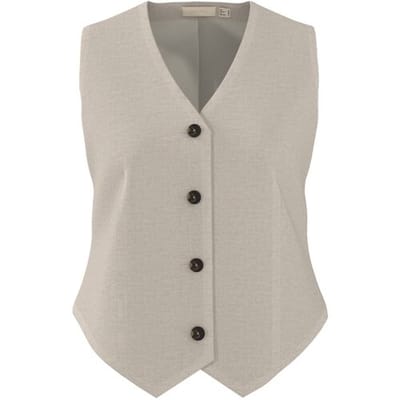 ESMARA Dames gilet met linnen (Beige, 34)