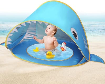ZMR® Strandtent Baby - Strandtent Pop Up - Tent Baby - Blauw - 30cm x 5cm x 35cm
