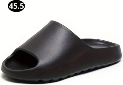 Livano Comfortabele Slippers - Badslippers - Teenslippers - Anti-Slip Slides - Flip Flops - Stevig Voetbed - Zwart - Maat 45.5