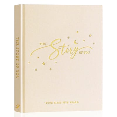 Dailygoods- Babyboek - Linnen Herinneringen Aandenken - Baby Journal - Mijlpaal Album - Fotoboek - Genderneutraal voor Jongen/Meisje - Herinneringenboek