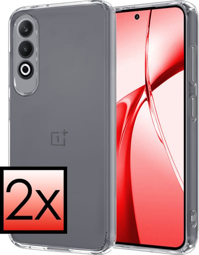 Hoesje - 2 Stuks - Geschikt voor OnePlus Nord CE4 - Sterk & Shockproof - Case Siliconen - Back Cover - Telefoon Hoes - Transparant