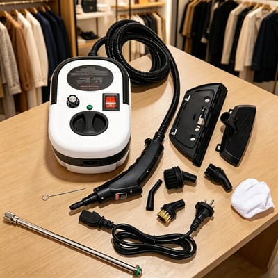 Stoomreiniger met hoge druk zes instelbare snelheden snelle opwarmtijd van 15 seconden draagbare handstoomreiniger ook geschikt voor het reinigen van auto's kieren in tegelvloeren en badkamers.