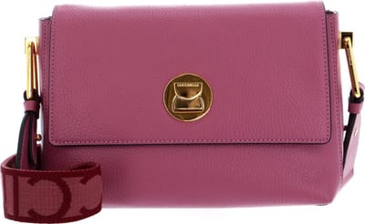 COCCINELLE Leren Schoudertas Liya Signature Handbag Grained Leather Pulp Pink Paars