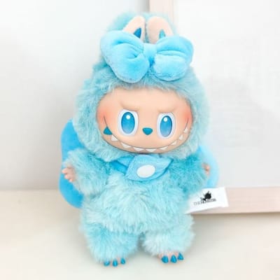 Labubu Schattig Roze Konijn Pluche Babykleding Set met Engel Duivel Vleugels DIY Mode Speelgoed Verjaardagscadeau No doll Only clothes