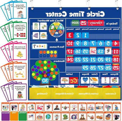 Zakkaart Kalender Set - Educatieve Grafiek - Klaslokaal Leren - Meer Dan 300 Kaarten - 39" x 40" - Multicolor