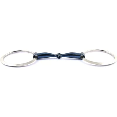 Mors dubbele breuken voor paard grote platte ringen Jump'In Blue Steel