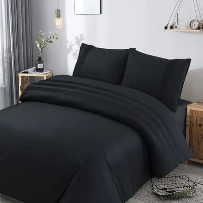 Dreamhouse Dekbedovertrek Bali Zwart - Eenpersoons 140 x 200/220 cm + 1 kussensloop