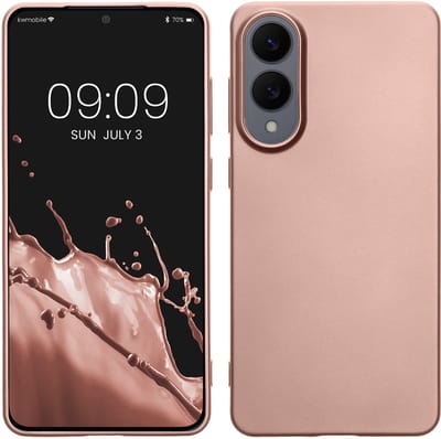 kwmobile telefoonhoesje geschikt voor Samsung Galaxy S25 Edge - Hoesje voor smartphone - Back cover in metallic roségoud