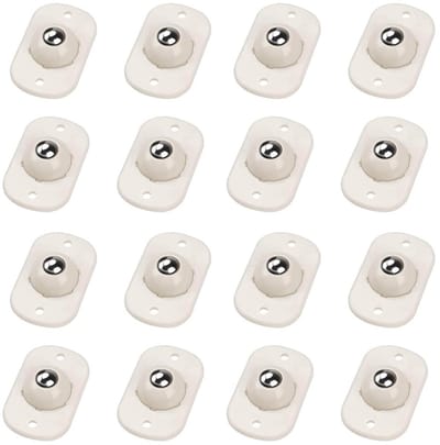 JHUBERS- Rollerwielen 360° Draaibaar - Zelfklevende Wielen - Meubelwieltjes - Zwenkwielen - Mini Wielen - Roestvrij Staal en ABS - Meubelwielen