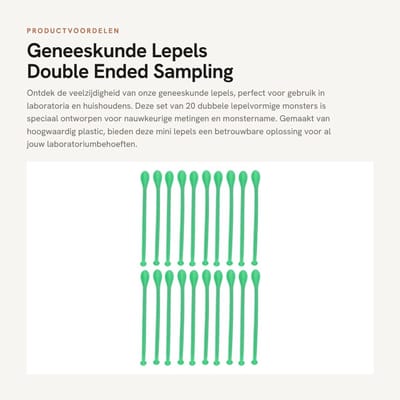 Dailygoods- Laboratoriumlepel Set van 20 Stuks - Geneeskunde Lepels - Mini Lepels - ABS Materiaal - Professionele Kwaliteit - Voor Laboratoriumgebruik - Maatlepel