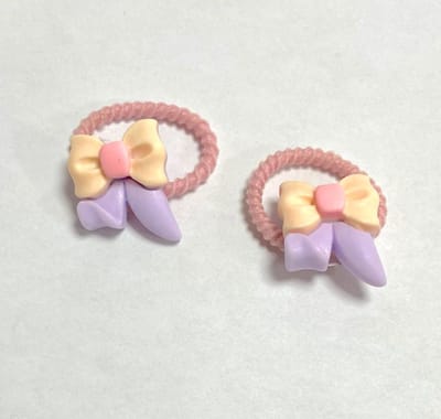 Haarelastiekjes met Strikjes - Set van 2 stuks - Roze, paars, pastel