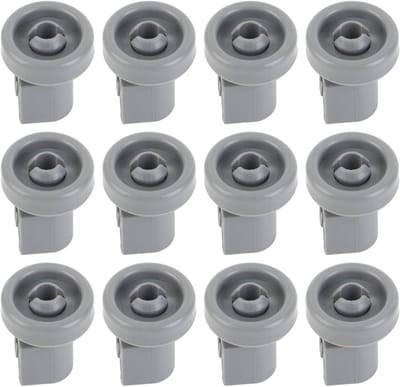 Vaatwasserwielen - Onderrek rollen - Soepel laden - Universele pasvorm - 12 stuks - Grijs