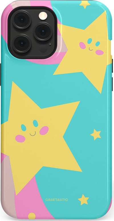 Casetastic Hoesje Geschikt voor Apple iPhone 12 Pro Max Magsafe - Stijlvolle Beschermende Duo-layer Case - Roze Sterrenlicht