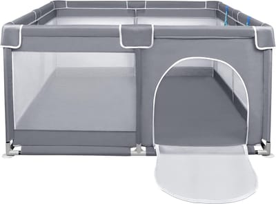 Babybox, afsluithek, 127 x 127 x 68 cm, activiteitencentrum met antislip, ademend net, kleine kinderen, grote veiligheidsspeelplaats 1251