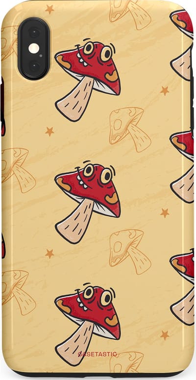 Casetastic Hoesje Geschikt voor Apple iPhone Xs Max - Stijlvolle Beschermende Duo-layer Case - Vrolijke Paddestoel