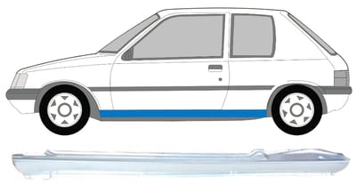 Volledige dorpel voor Peugeot 205 1983-1998 / Links