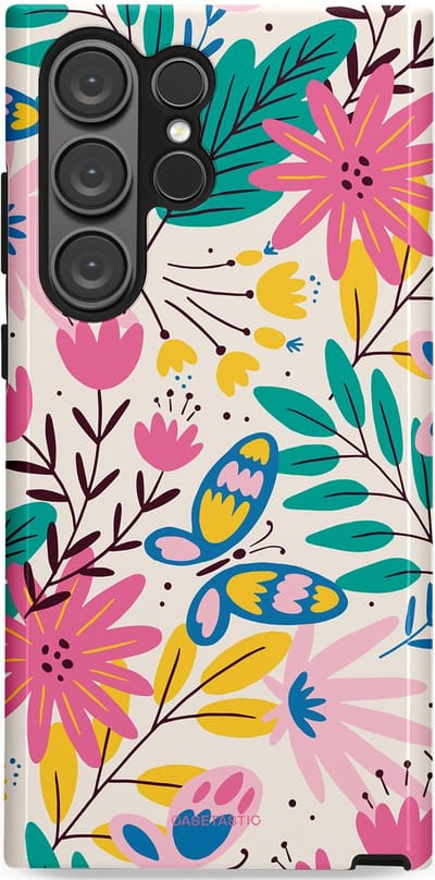 Casetastic Hoesje Geschikt voor Samsung S23 Ultra - Stijlvolle Beschermende Duo-layer Case - Lente Leven