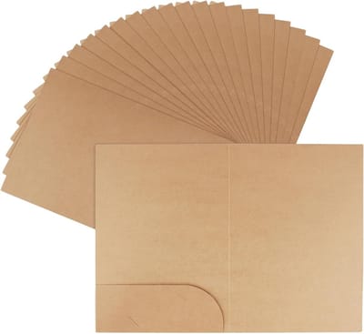 20 Stuks A4 Kraft Papieren Mappen, Bruine Foolscap Mappen voor Kantoor en Organisatie
