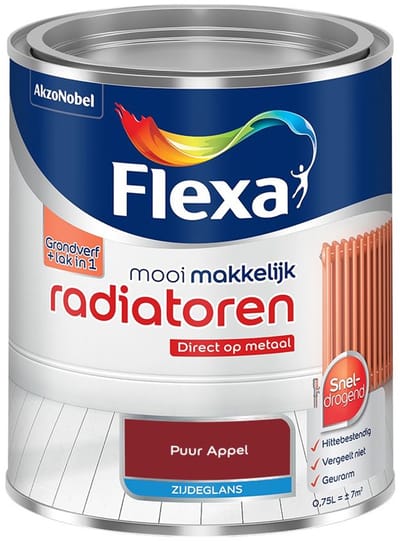 Flexa - Mooi Makkelijk Radiatoren Zijdeglans - Puur Appel - Mengverf - 750 Ml