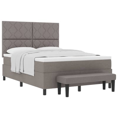 vidaXL - Boxspring - bed - met - hoofdeinde - Taupe - 160 - x - 200 - cm - Stof