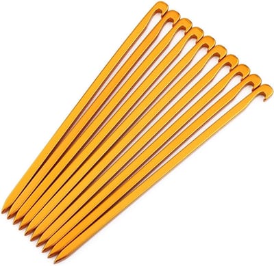10 Stuks 16 cm Sterke Aluminium Tent Haringen voor Camping, Ideaal voor Tentstokken en Buitenactiviteiten