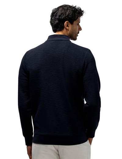 Vest donkerblauw State of Art regular fit gemêleerd