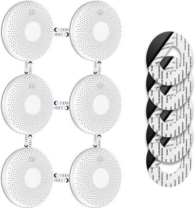 SAVS CS11R Draadloos koppelbare combimelder 6-pack - SafeLink - Rook en koolmonoxide - 10 Jaar batterij - Geen LED lampje - Rookmelder en koolmonoxidemelder met extra dun design - Rook én CO melder koppelbaar - Montage zonder boren