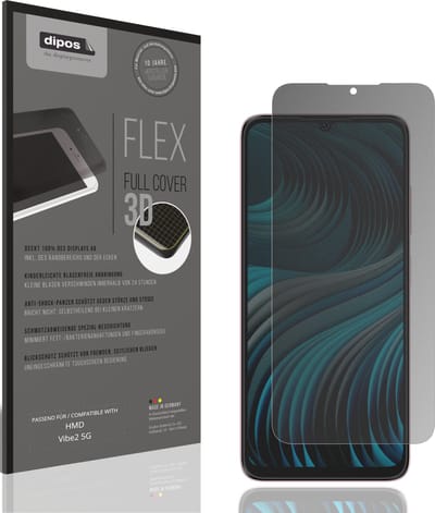 dipos FLEX – Matte Privacy Screenprotector geschikt voor HMD Vibe2 5G | Volledige Schermbescherming | Case-Friendly