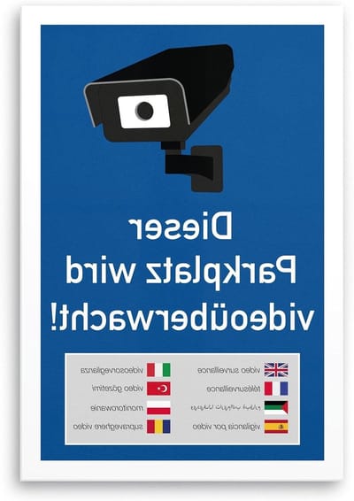 Waarschuwingsbord Videobewaking - Camerabewaking Bord - Gebouw Beveiliging - Weerbestendig Kunststof - 20x30cm - Wit
