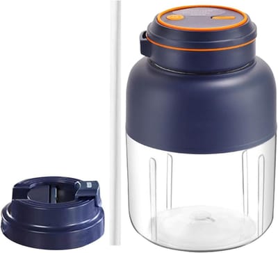 Draagbare Blender Beker - Persoonlijke Mixer - Onderweg Mixen - Hygiënische Mesunit - 16 x 15 x 16 cm - Blauw