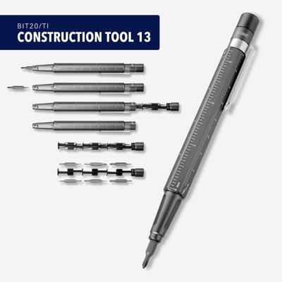 Troika Bitpen met 12 verschillende precisiebits, ruimtebesparende opslag in de penhouder, magnetische punt voor veilige bevestiging van de bits, inclusief speciale bits voor Apple® apparaten en standaardbits voor veelvoorkomende reparaties in huis,