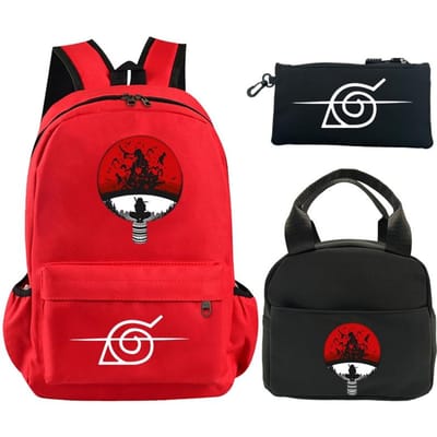 3 stuks/set Anime Naruto bedrukte rugzak boekentas met lunchtas etui tiener kinderen meisje jongen schooltas rugzak