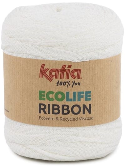 Katia Ecolife Ribbon - 100 ecru - Gerecycled Lintgaren