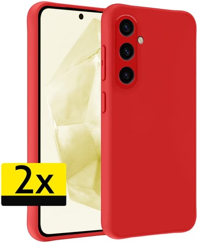 Hoesje - 2 Stuks - Geschikt voor Samsung Galaxy A36 - Sterk & Shockproof - Case Siliconen - Back Cover - Telefoon Hoes - Telefoonhoesjes - Rood