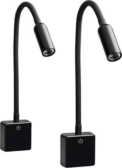 MKSS® Bedlampjes Hoofdbord - Leeslampjes - Bedlamp Slaapkamer Volwassenen - 2 Stuks - Zwart