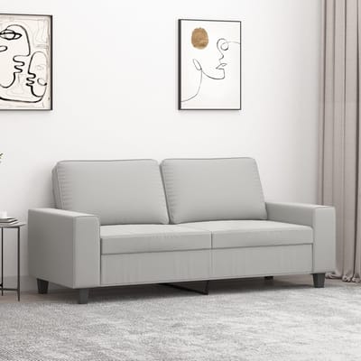 vidaXL Tweezitsbank 140 cm microvezelstof lichtgrijs