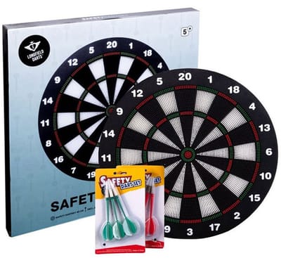 Kindvriendelijk Dartbord – Ø 42 cm – Inclusief 2 Sets Softip Darts 18 gram – Veilig Dartbord voor Kinderen – Kindersafety – Longfield